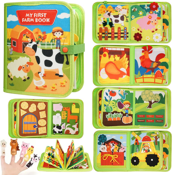 Montessori Busy Book & Travel Toy for Toddlers (Ages 1-3)