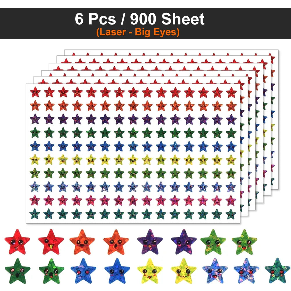 Happy Face & Stars Reward Stickers Pack for Kids & Teachers