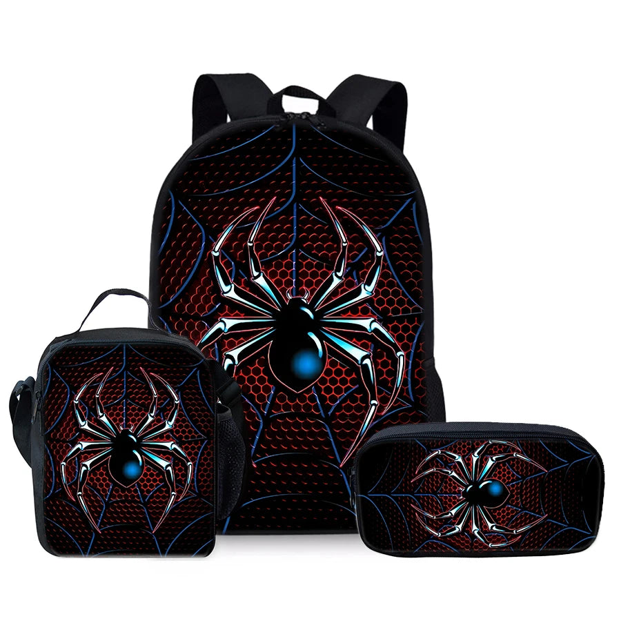 3D Spider Backpack 3-Piece Set for Boys & Girls