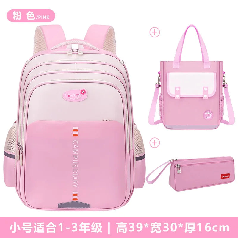 3-in-1 Nylon Primary School Backpack Set