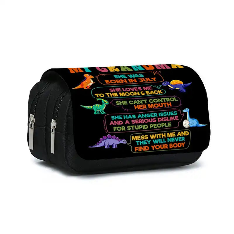 3D Cartoon Dinosaur Double Layer Pencil Case for Kids