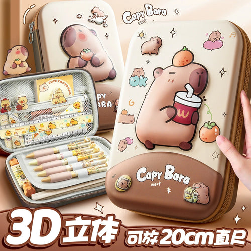 3D Capybara Large Capacity EVA Pencil Case