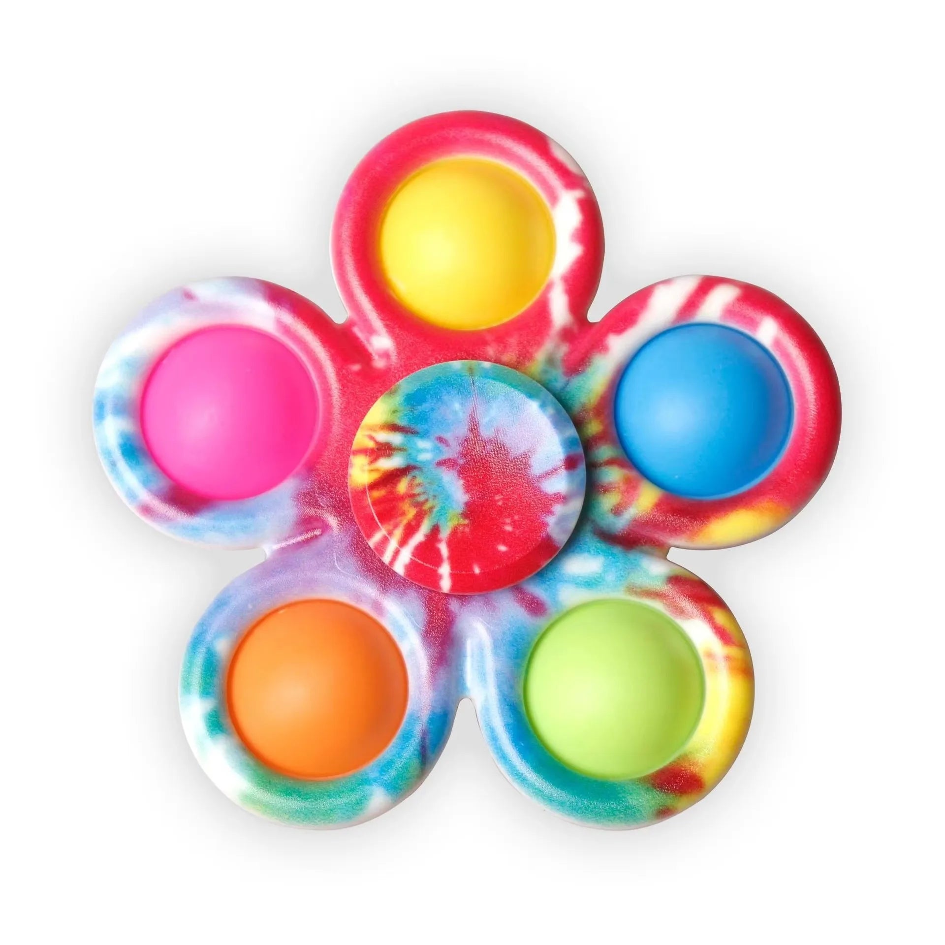 2-in-1 Tie-Dye Fidget Spinner & Push Bubble Pop Toy