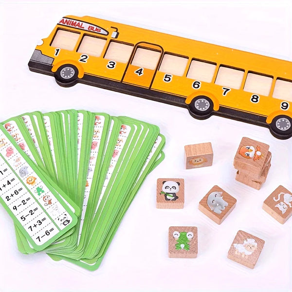 Montessori Wooden Animal Bus Puzzle