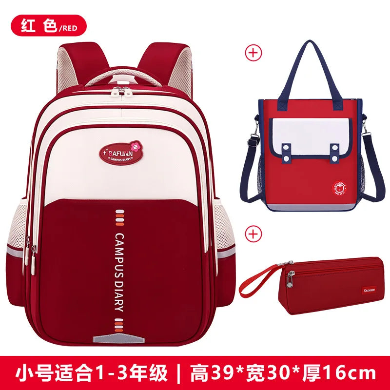 3-in-1 Nylon Primary School Backpack Set