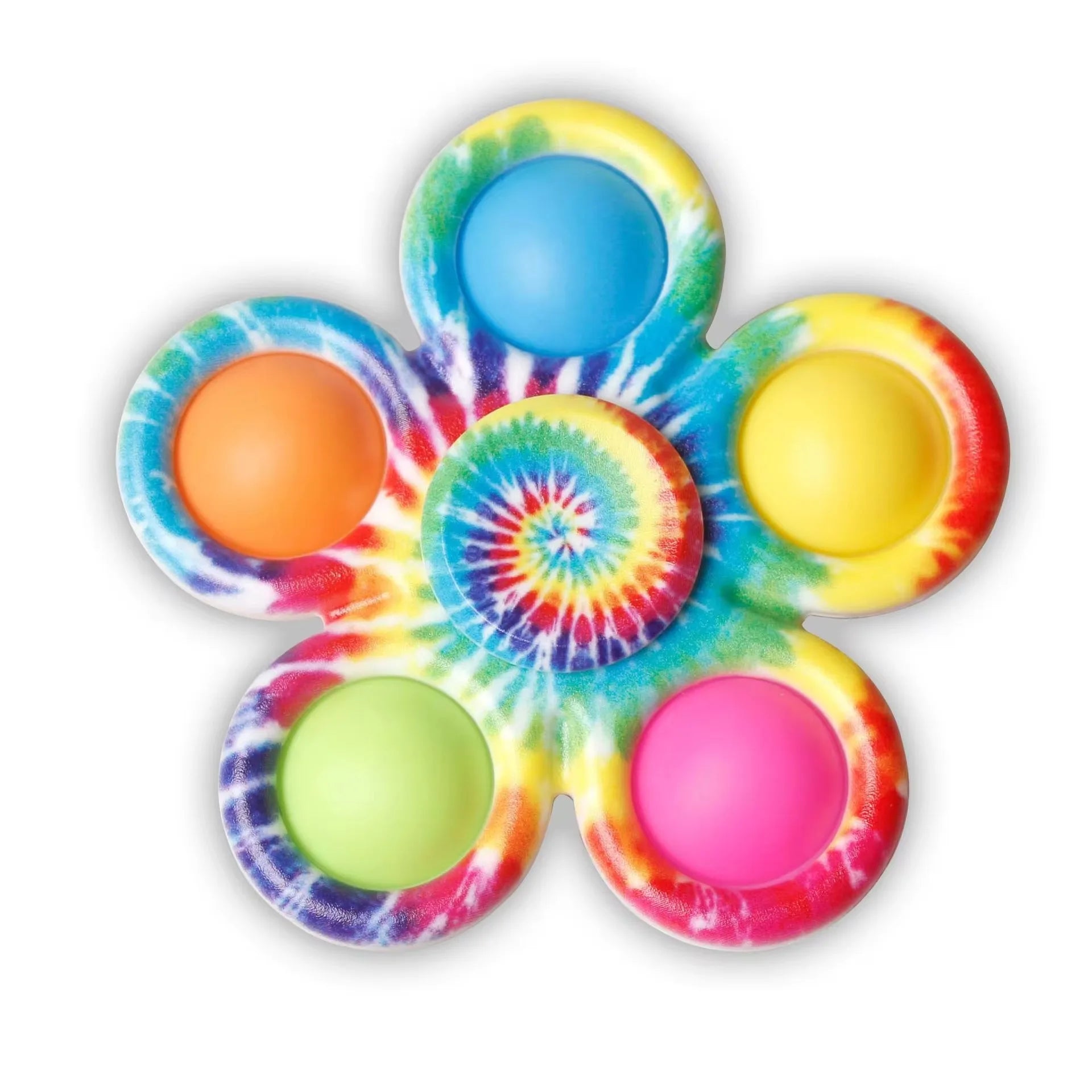 2-in-1 Tie-Dye Fidget Spinner & Push Bubble Pop Toy