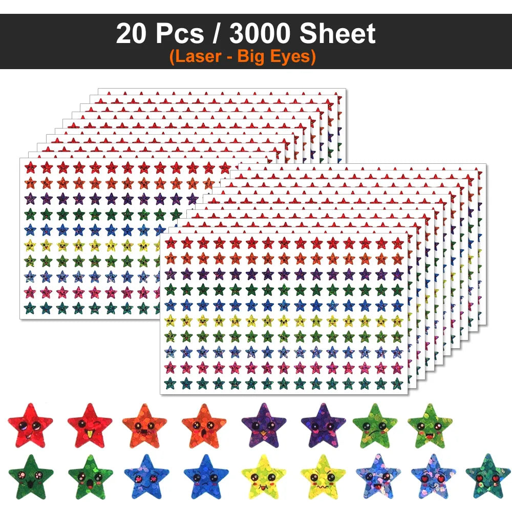Happy Face & Stars Reward Stickers Pack for Kids & Teachers