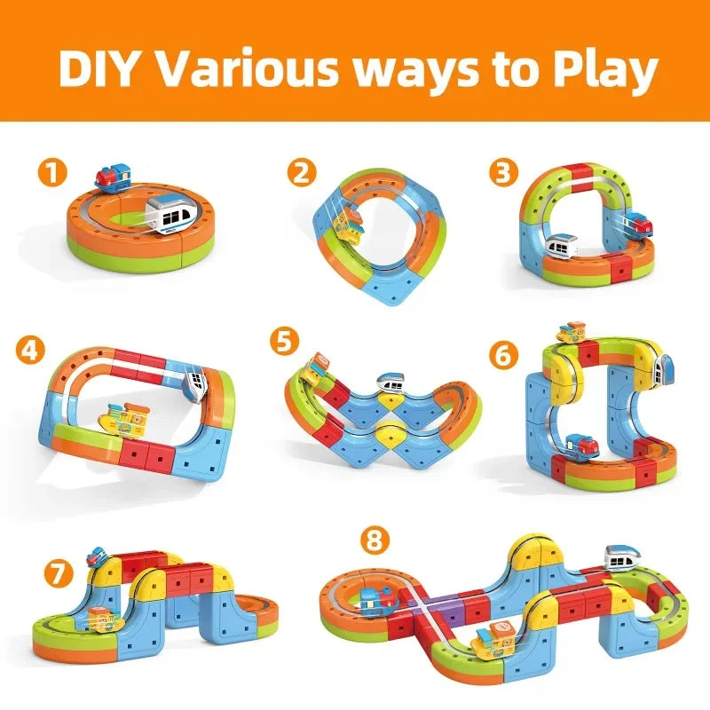 DIY Electronic Kids Magic Train Building Blocks