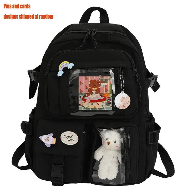 Kawaii Waterproof Multi-Pocket Laptop Backpack for Girls