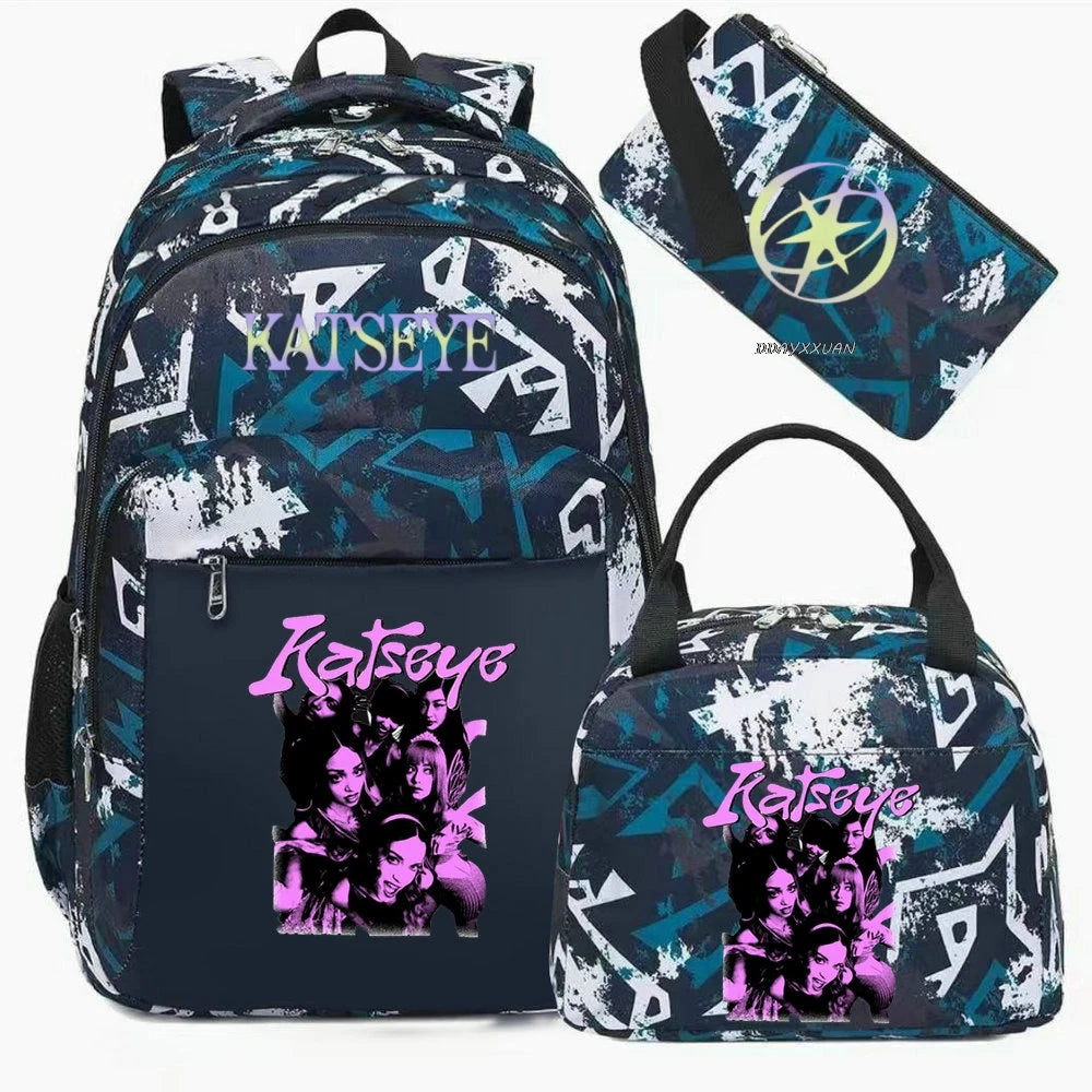 KATSEYE Camouflage School Backpack
