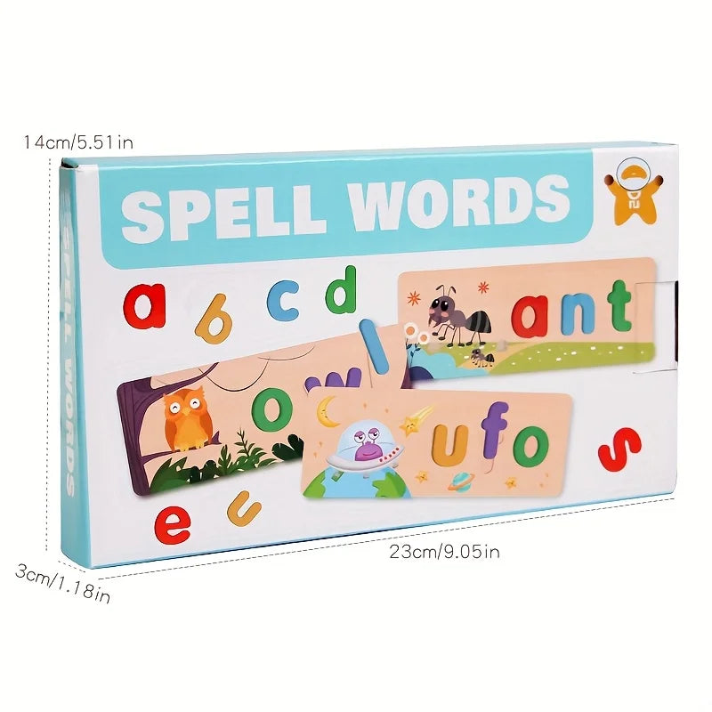 Wooden Alphabet Spelling Puzzle & Montessori Word Toy