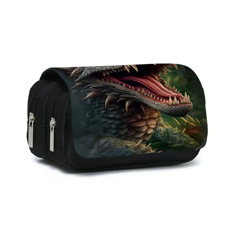 3D Cartoon Dinosaur Double Layer Pencil Case for Kids