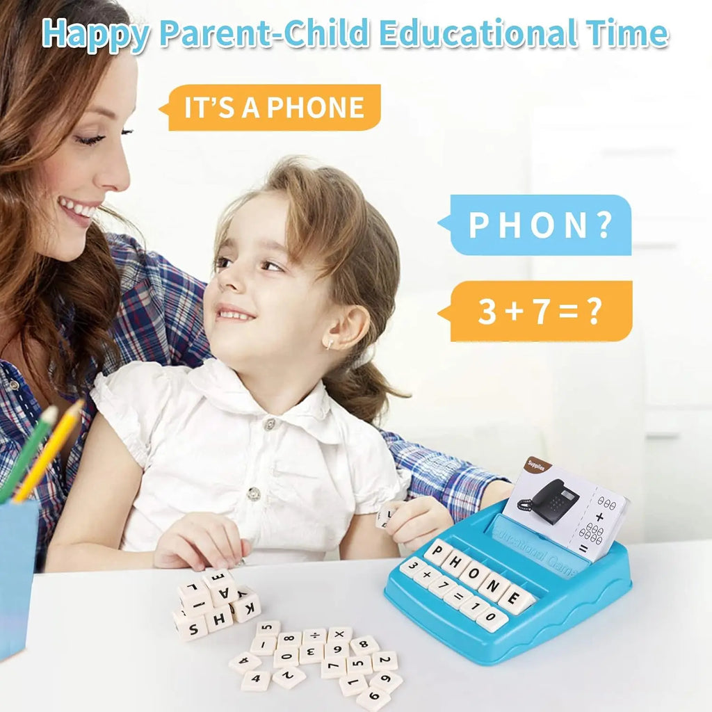 2-in-1 Matching Letter Spelling & Early Math Game for Kids