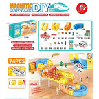 3D Magnetic Cube Electric Train Set