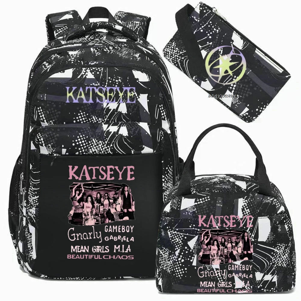 KATSEYE Camouflage School Backpack