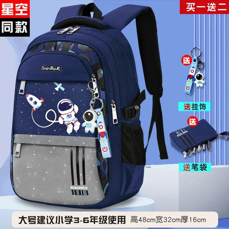Waterproof Orthopedic School Backpack for Primary School Boys