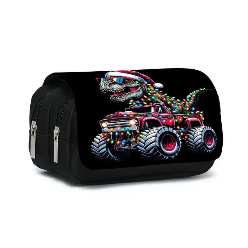 3D Cartoon Dinosaur Double Layer Pencil Case for Kids
