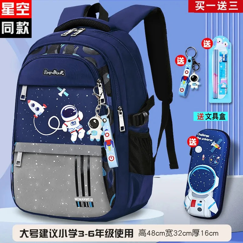 Waterproof Orthopedic School Backpack for Primary School Boys