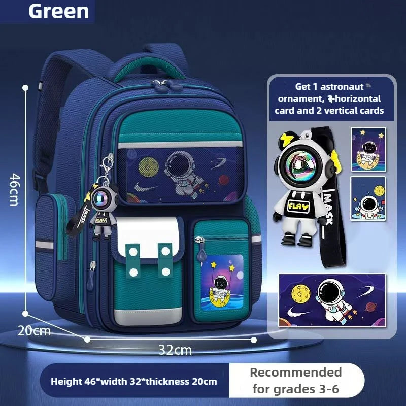 Kids Astronaut Waterproof Backpack for Grades 3-6