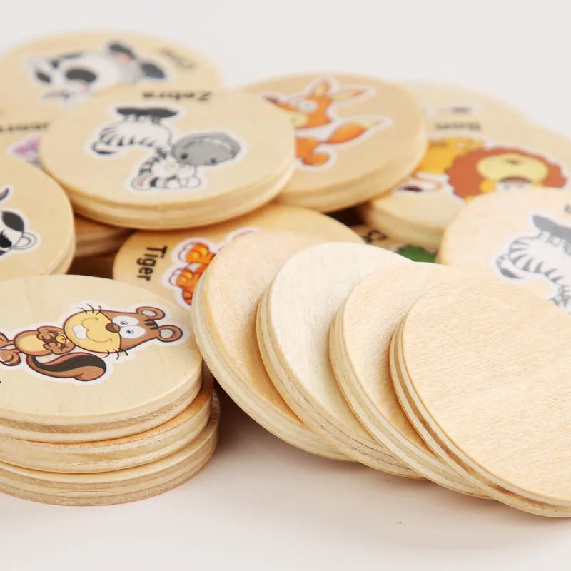 Montessori Wooden Memory Chess Game | Kids Pattern Matching Puzzle