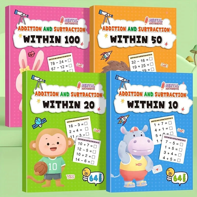 Math Practice Workbook: Addition & Subtraction Timed Drills (Grades 1-3)