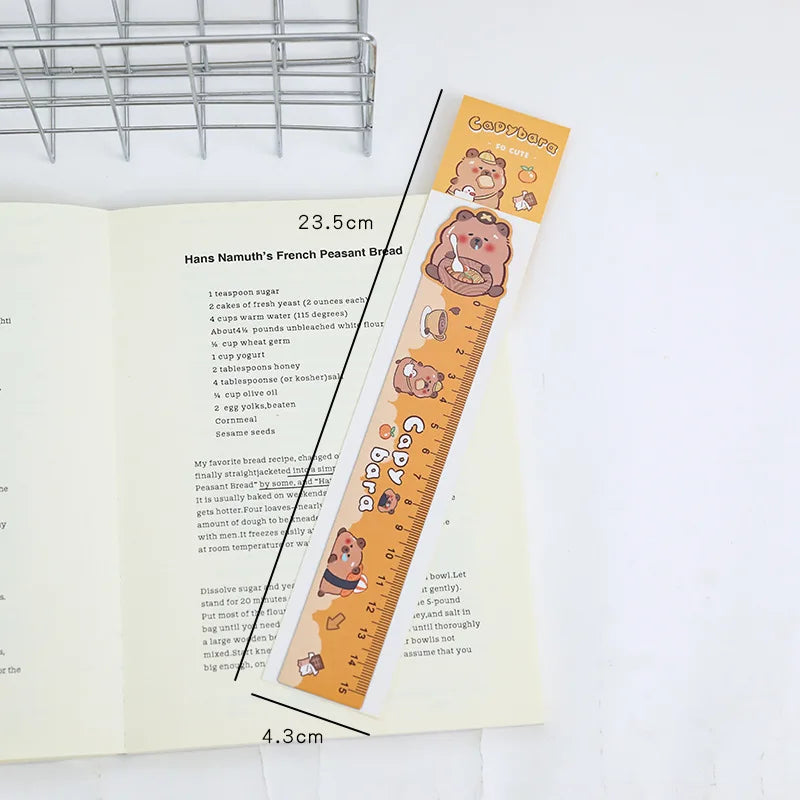 Cute Capybara Magnetic Bookmark & Ruler for Students