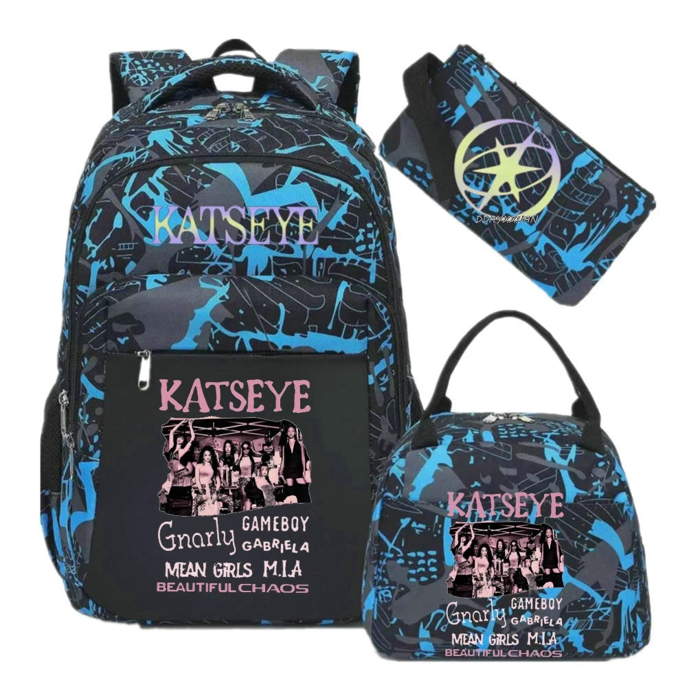 KATSEYE Camouflage School Backpack
