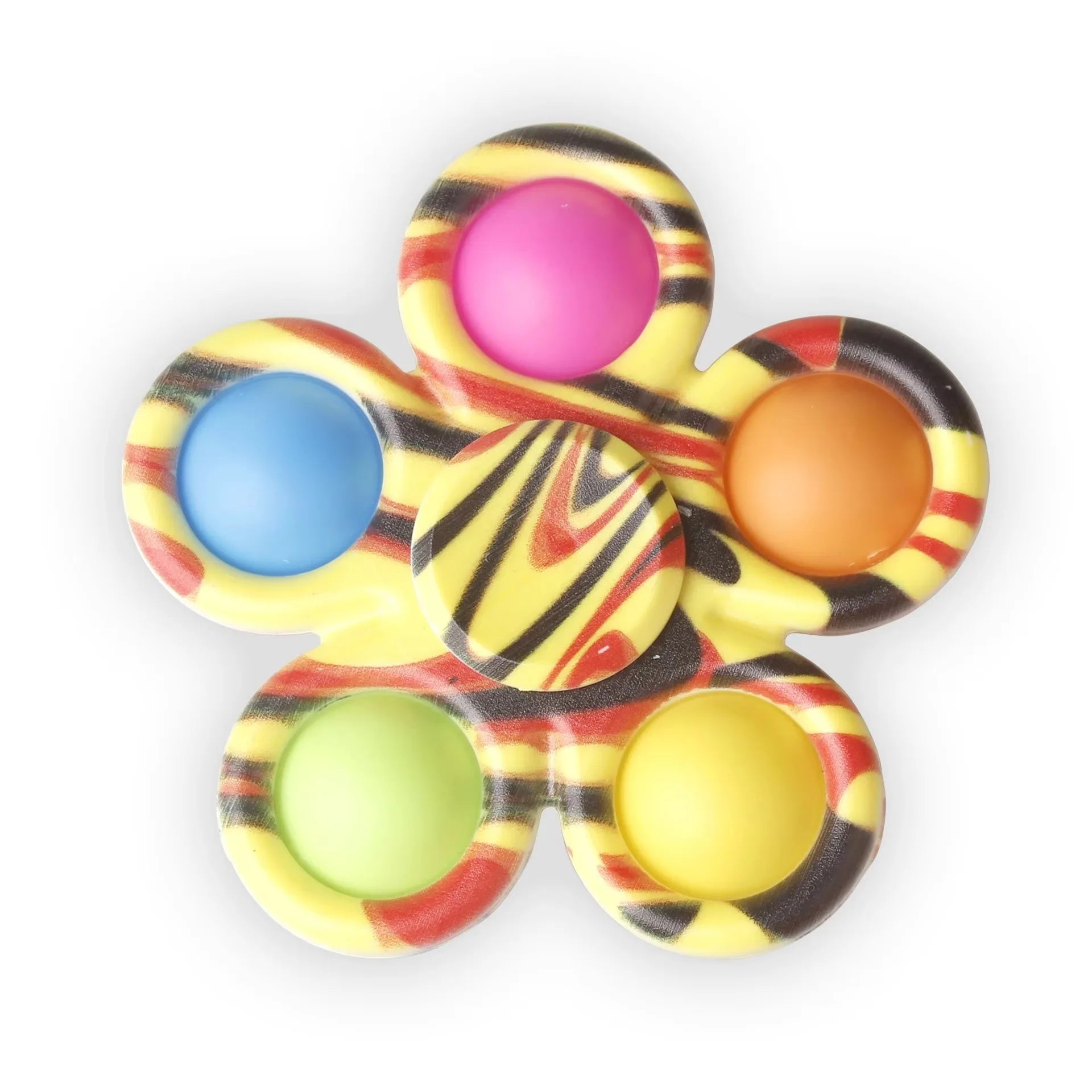 2-in-1 Tie-Dye Fidget Spinner & Push Bubble Pop Toy