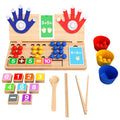 Montessori Wooden Math Counting To Finger Number Teaching Aids Preschool Educational Learning Toy for Kids 3-5 Years Old Gifts