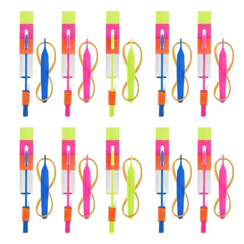 LED Slingshot Rocket Toy with Spinning Descent