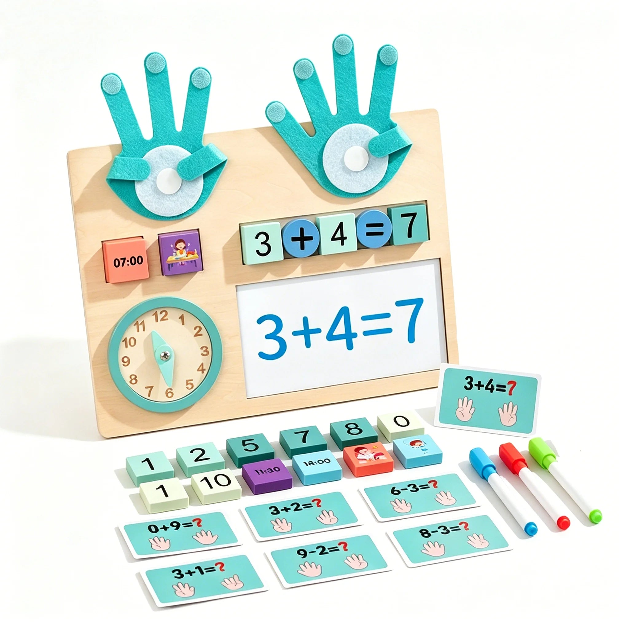 Montessori Wooden Math Counting To Finger Number Teaching Aids Preschool Educational Learning Toy for Kids 3-5 Years Old Gifts