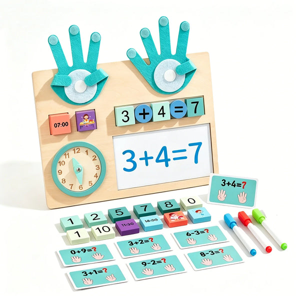 Montessori Wooden Math Counting To Finger Number Teaching Aids Preschool Educational Learning Toy for Kids 3-5 Years Old Gifts