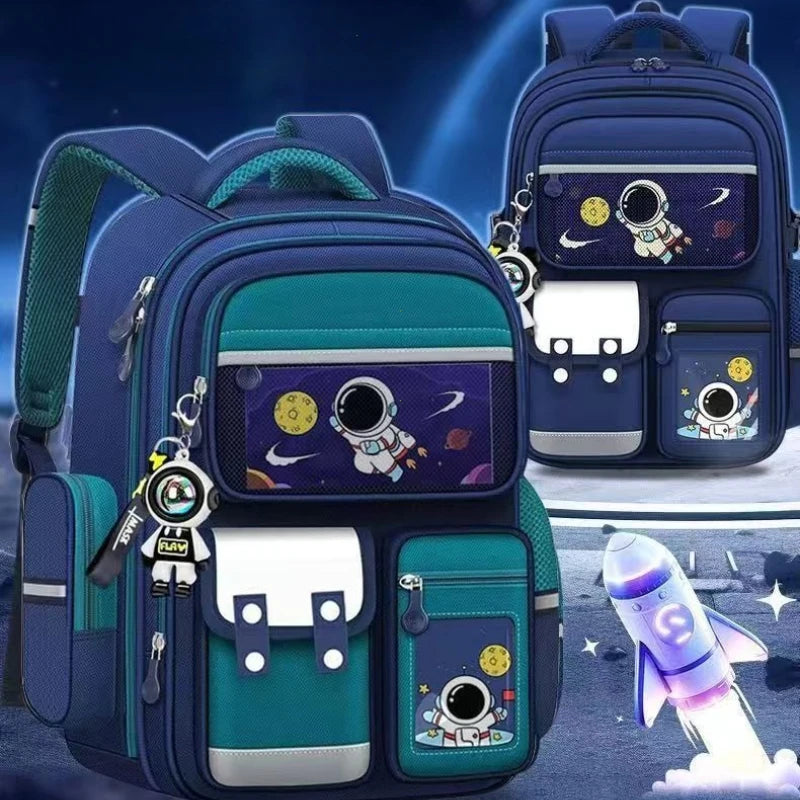 Kids Astronaut Waterproof Backpack for Grades 3-6