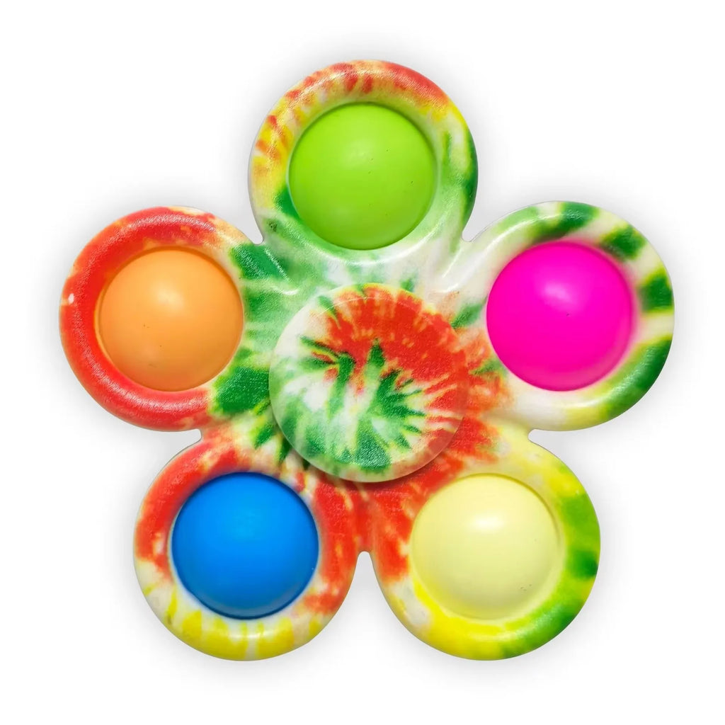 2-in-1 Tie-Dye Fidget Spinner & Push Bubble Pop Toy