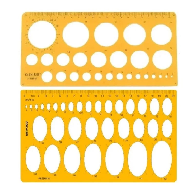 Professional Circle Template Ruler Set for Drawing & Drafting