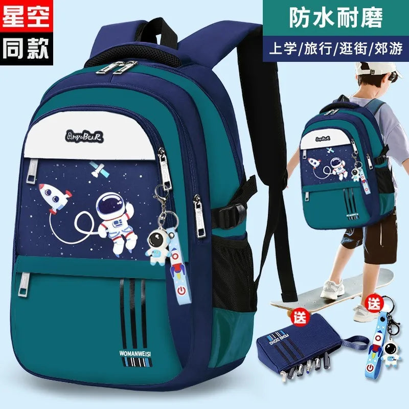 Waterproof Orthopedic School Backpack for Primary School Boys