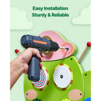 SucceBuy Caterpillar Children Wall Busy Board 12 Activities Montessori Sensory Learning Center for Kids 3-12 Years Playroom Toys