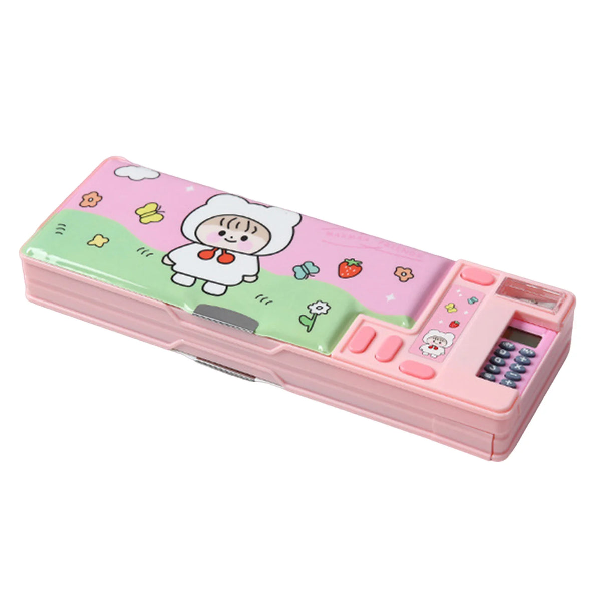 Cartoon Pencil Case with Calculator for Kids