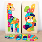 3D Wooden Animal Jigsaw Puzzle for Toddlers
