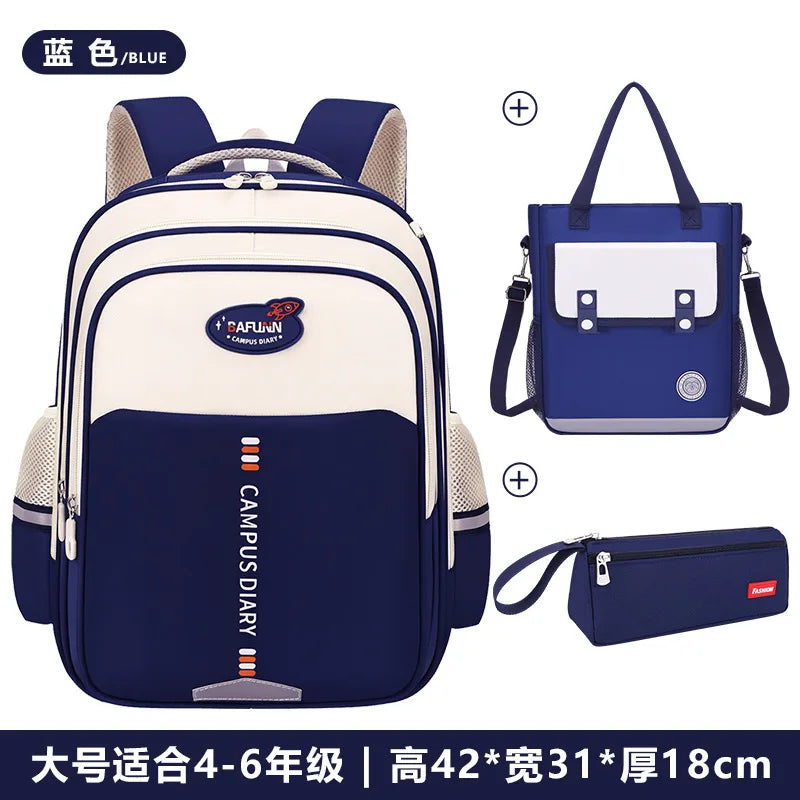 3-in-1 Nylon Primary School Backpack Set