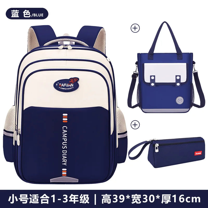 3-in-1 Nylon Primary School Backpack Set