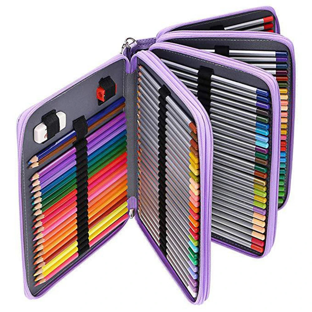 Large Capacity Multi-Slot School Pencil Case Organizer for Girls
