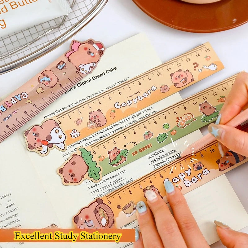 Cute Capybara Magnetic Bookmark & Ruler for Students