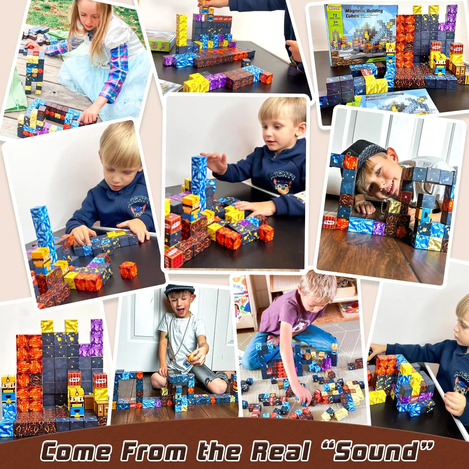 Mine World Magnetic Building Blocks | Kids STEM Magnet Cube Set