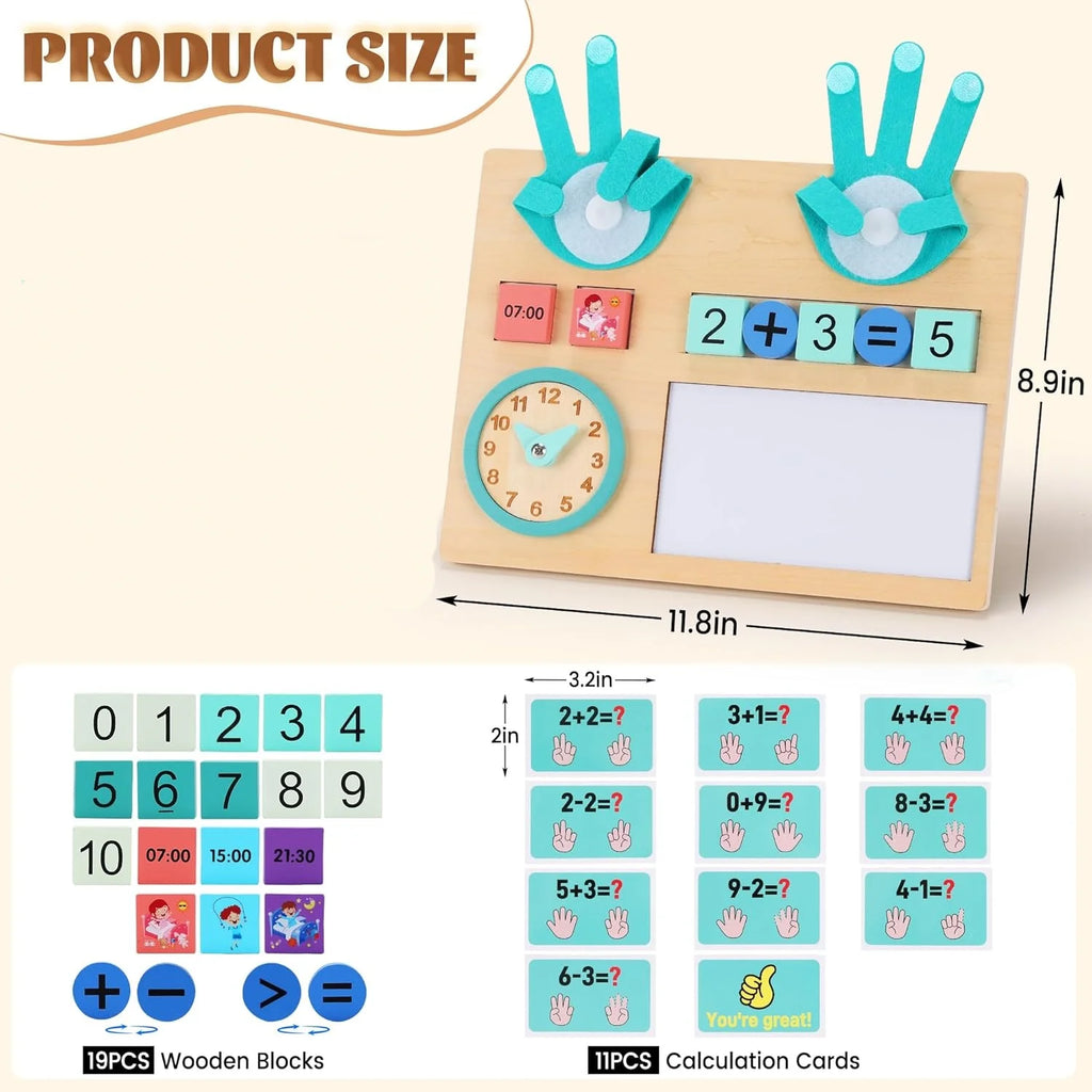 Montessori Wooden Math Counting To Finger Number Teaching Aids Preschool Educational Learning Toy for Kids 3-5 Years Old Gifts