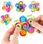2-in-1 Tie-Dye Fidget Spinner & Push Bubble Pop Toy