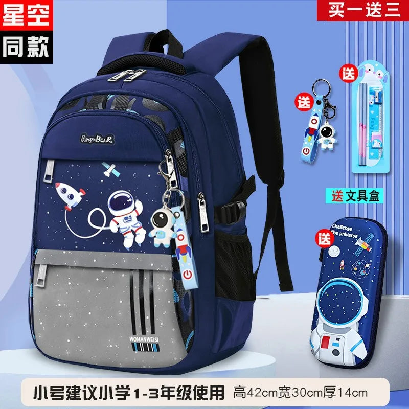Waterproof Orthopedic School Backpack for Primary School Boys