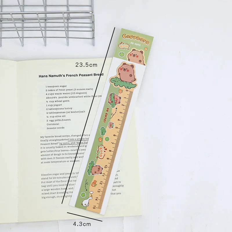 Cute Capybara Magnetic Bookmark & Ruler for Students