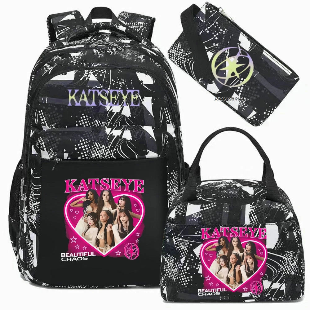 KATSEYE Camouflage School Backpack