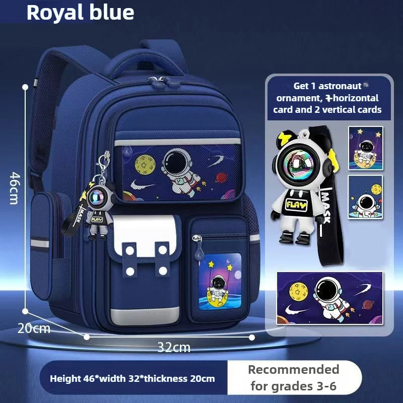 Kids Astronaut Waterproof Backpack for Grades 3-6
